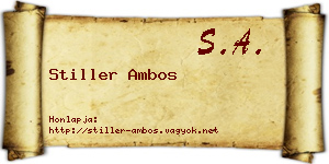 Stiller Ambos névjegykártya